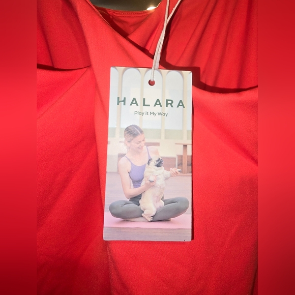 NWT Halara Backless Active Dress w Shorts Small Cloudful  $55 Orange/Red - Picture 12 of 13